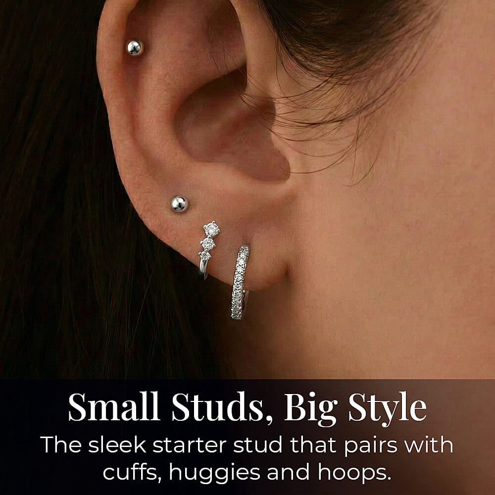 ILIANA 18K White Gold 3mm Polished Ball Stud Earrings 7190229 2