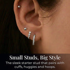 18K White Gold 3mm Polished Ball Stud Earrings