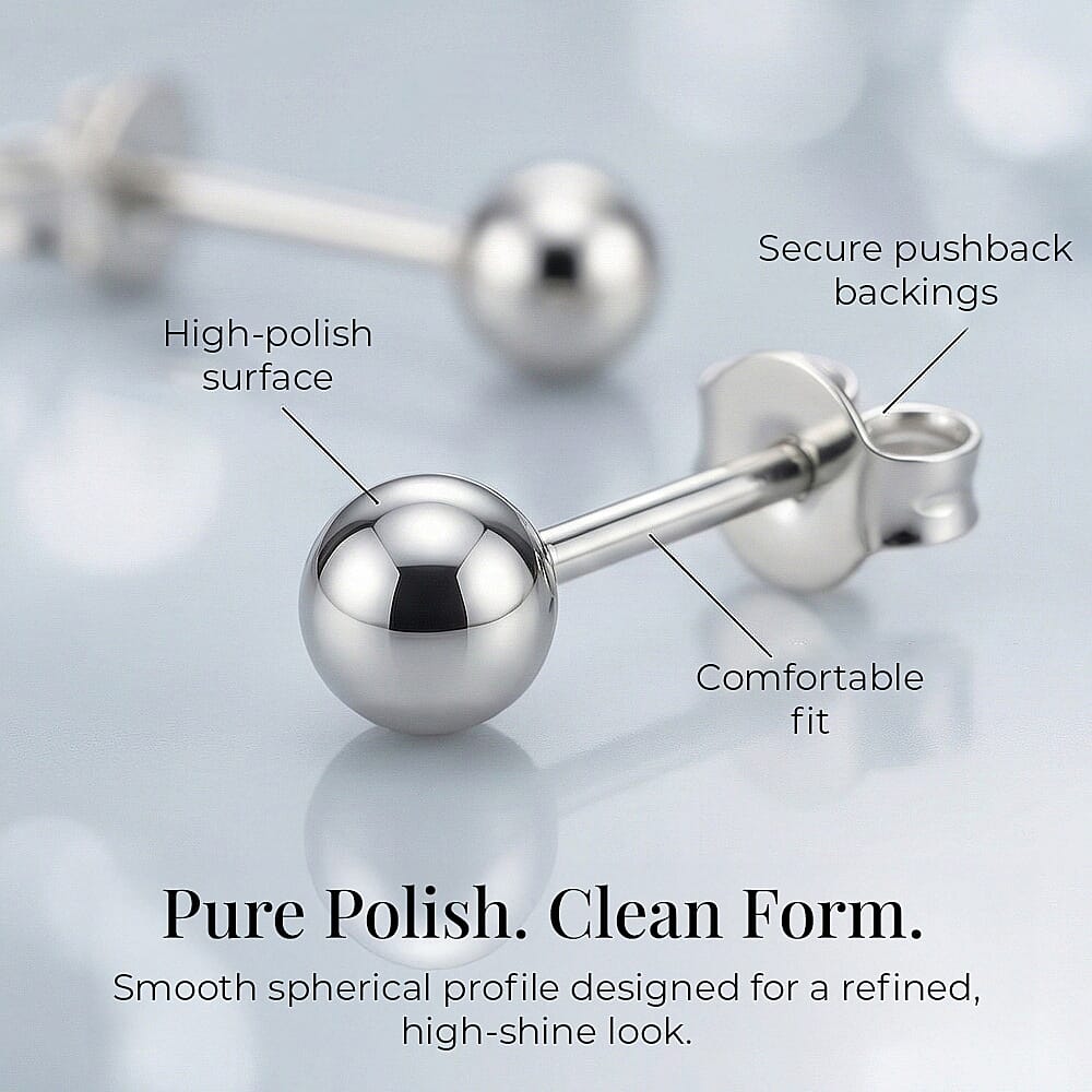 ILIANA 18K White Gold 3mm Polished Ball Stud Earrings 7190229 3