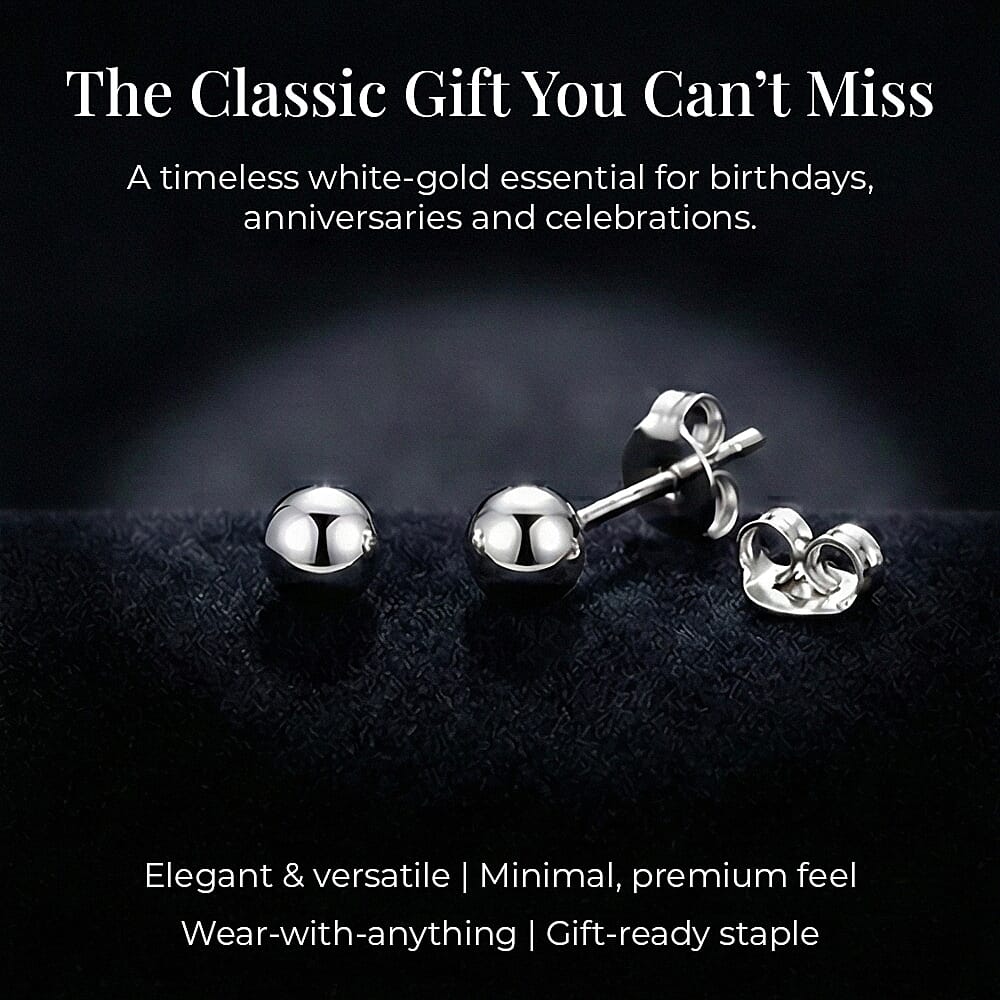 ILIANA 18K White Gold 3mm Polished Ball Stud Earrings 7190229 5