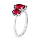 18K W Gold   Rubellite  3 Stone Ring 2.60 ct,  Gold Wt. 4 Gms  2.600  Ct.