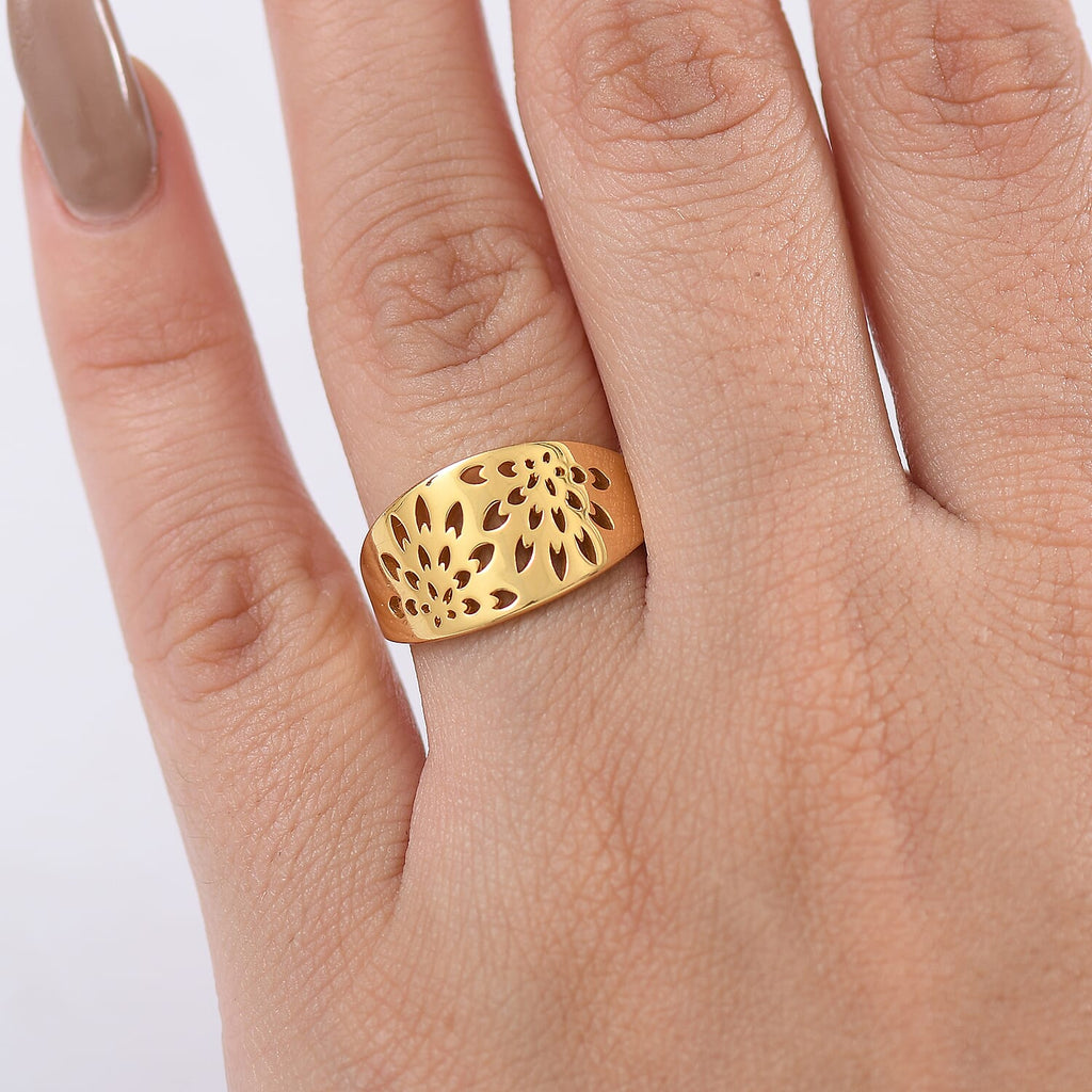 18K Yellow Gold Plated Sterling Silver Ring