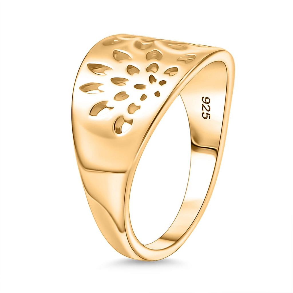 18K Yellow Gold Plated Sterling Silver Ring