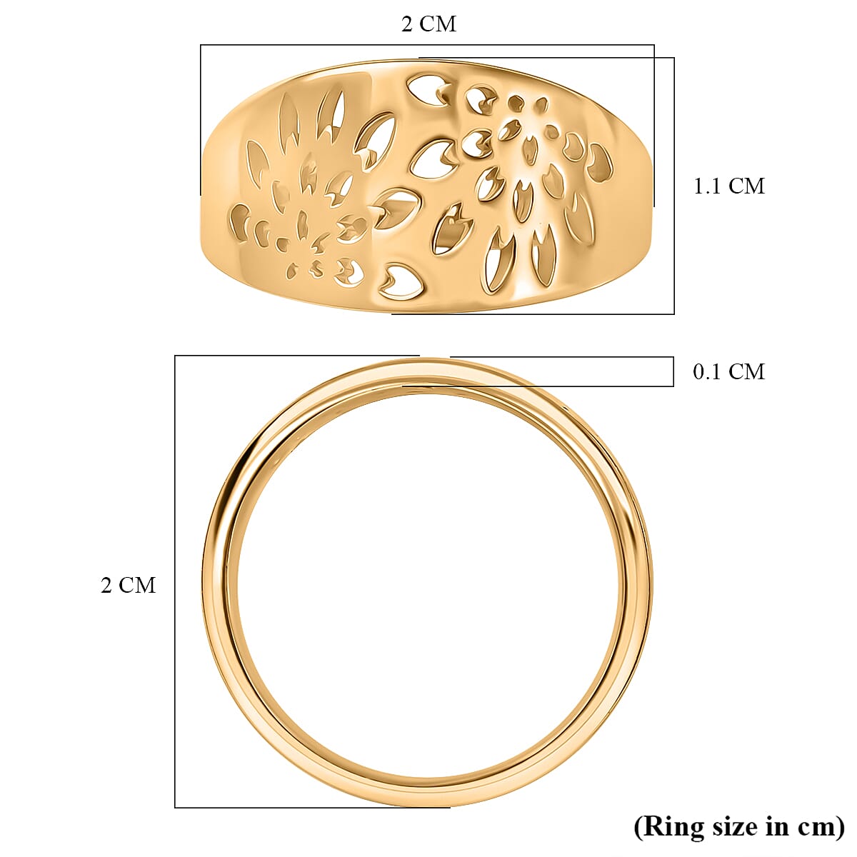 18K Yellow Gold Plated Sterling Silver Ring 8291025 6