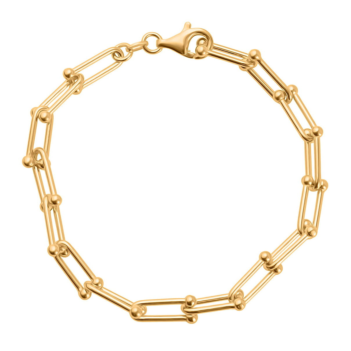 18K YG Vermeil Sterling Silver Bracelet With Lobster Clasp (Size - 8) 7976362 0