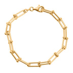 18K YG Vermeil Sterling Silver Bracelet With Lobster Clasp (Size - 8)