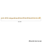 18K YG Vermeil Sterling Silver Bracelet With Lobster Clasp (Size - 8)