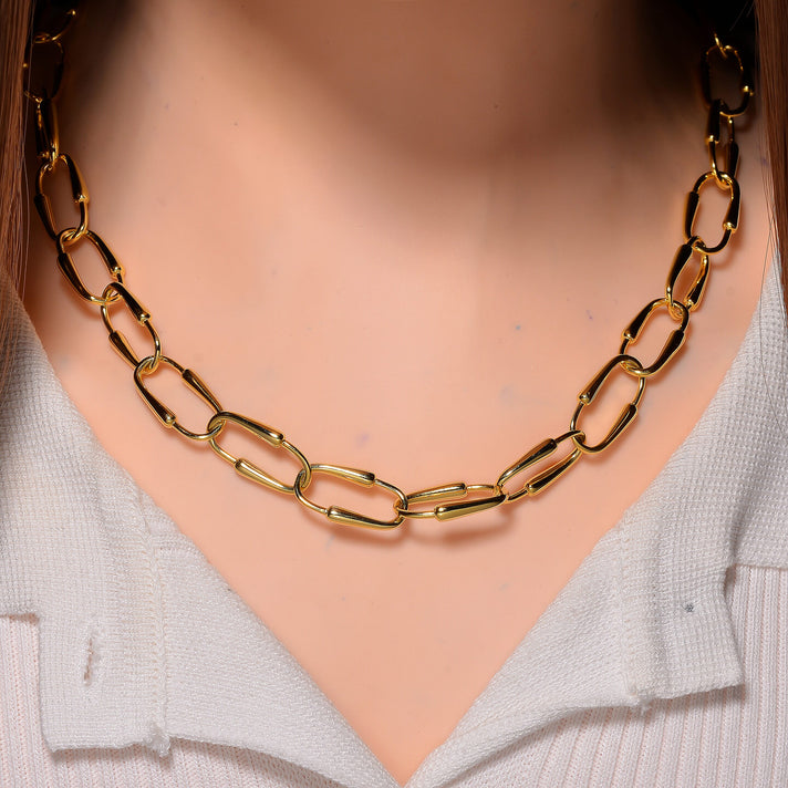 LUCY Q - Drop Link Collection Necklace (Size - 20) with Clasp in 18K Vermeil Yellow Gold Over Sterling Silver 8030437 2