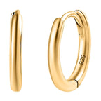 18K YG Vermeil Sterling Silver J Hoop Half Hoop Earring