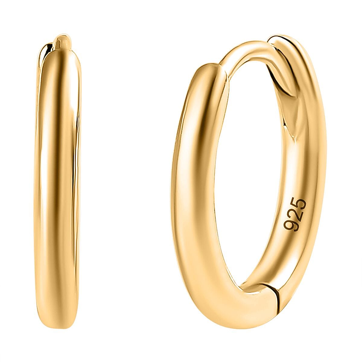 18K YG Vermeil Sterling Silver J Hoop Half Hoop Earring 7508669 0