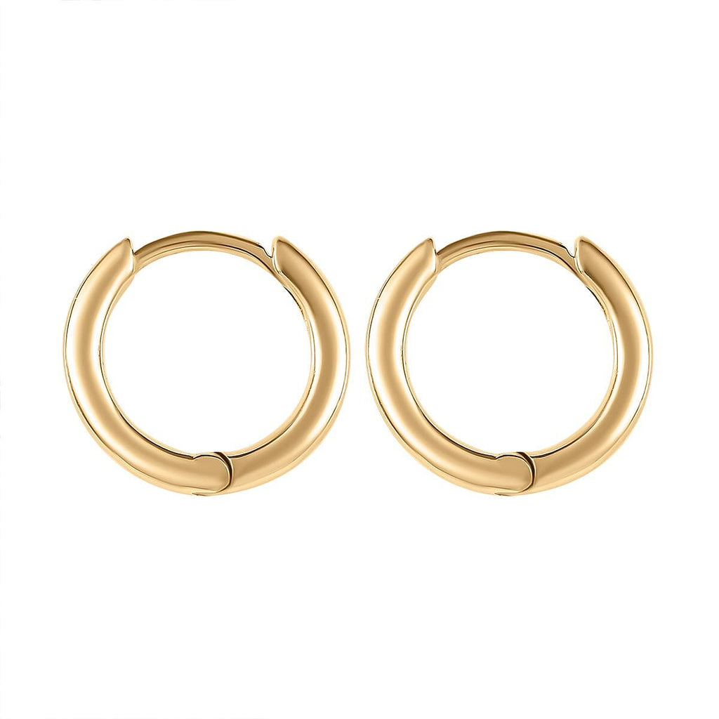 18K YG Vermeil Sterling Silver J Hoop Half Hoop Earring