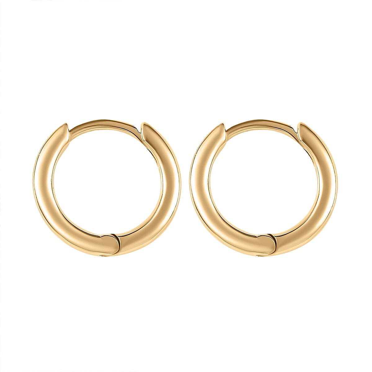 18K YG Vermeil Sterling Silver J Hoop Half Hoop Earring 7508669 4