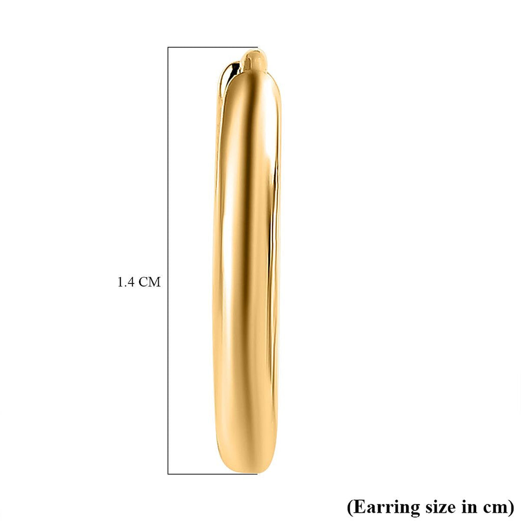 18K YG Vermeil Sterling Silver J Hoop Half Hoop Earring