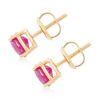 ILIANA-18K Yellow Gold Natural AAA Montepuez Mozambique Ruby Stud Earrings  2.00 Ct.