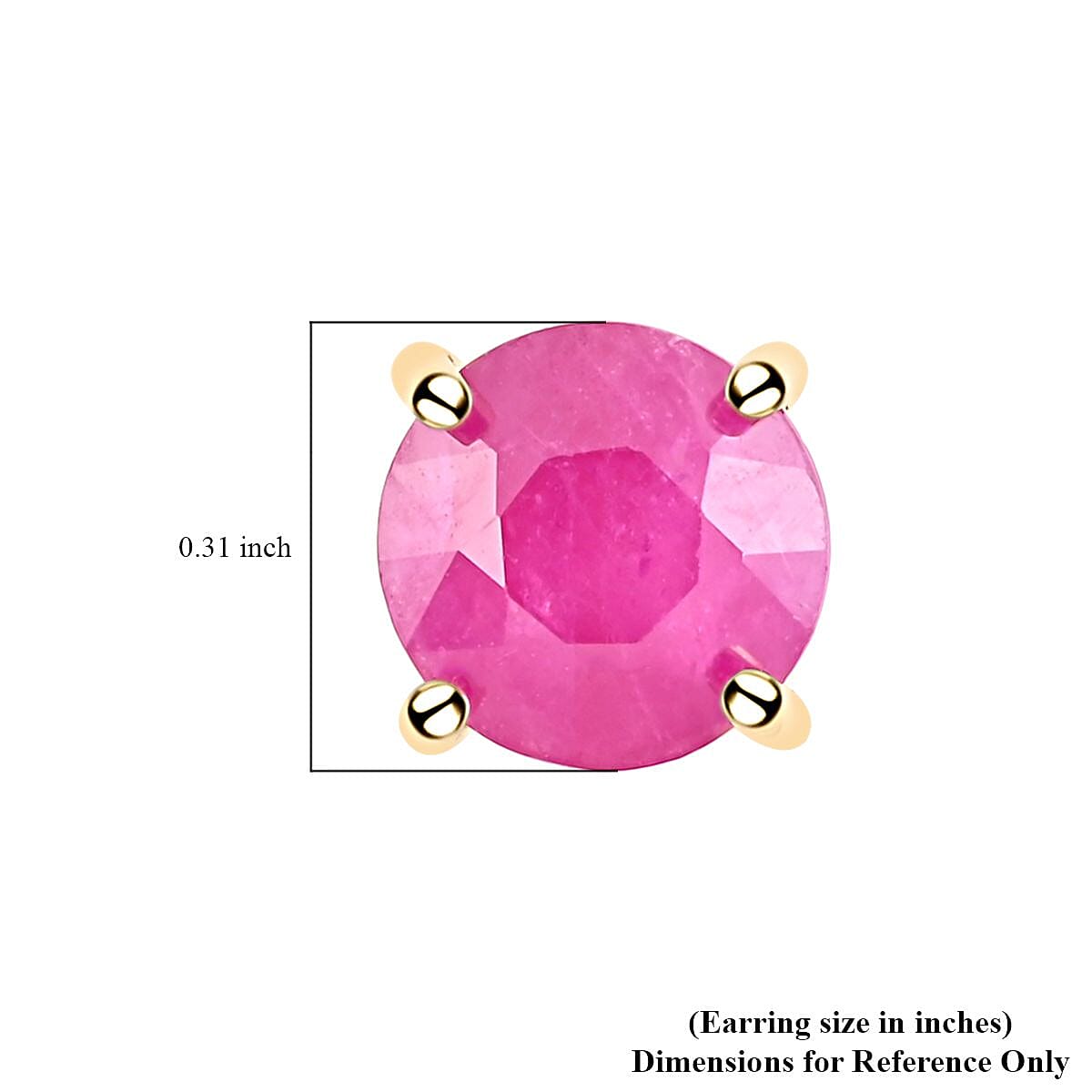 ILIANA-Natural AAA Montepuez Mozambique Ruby Stud Earrings in 18K Yellow Gold 7275739 4