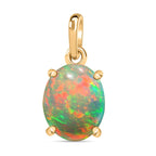 18K Yellow Gold  AAA   Ethiopian Opal  Solitaire Pendant 1.80 ct,  Gold Wt. 2 Gms  1.800  Ct.