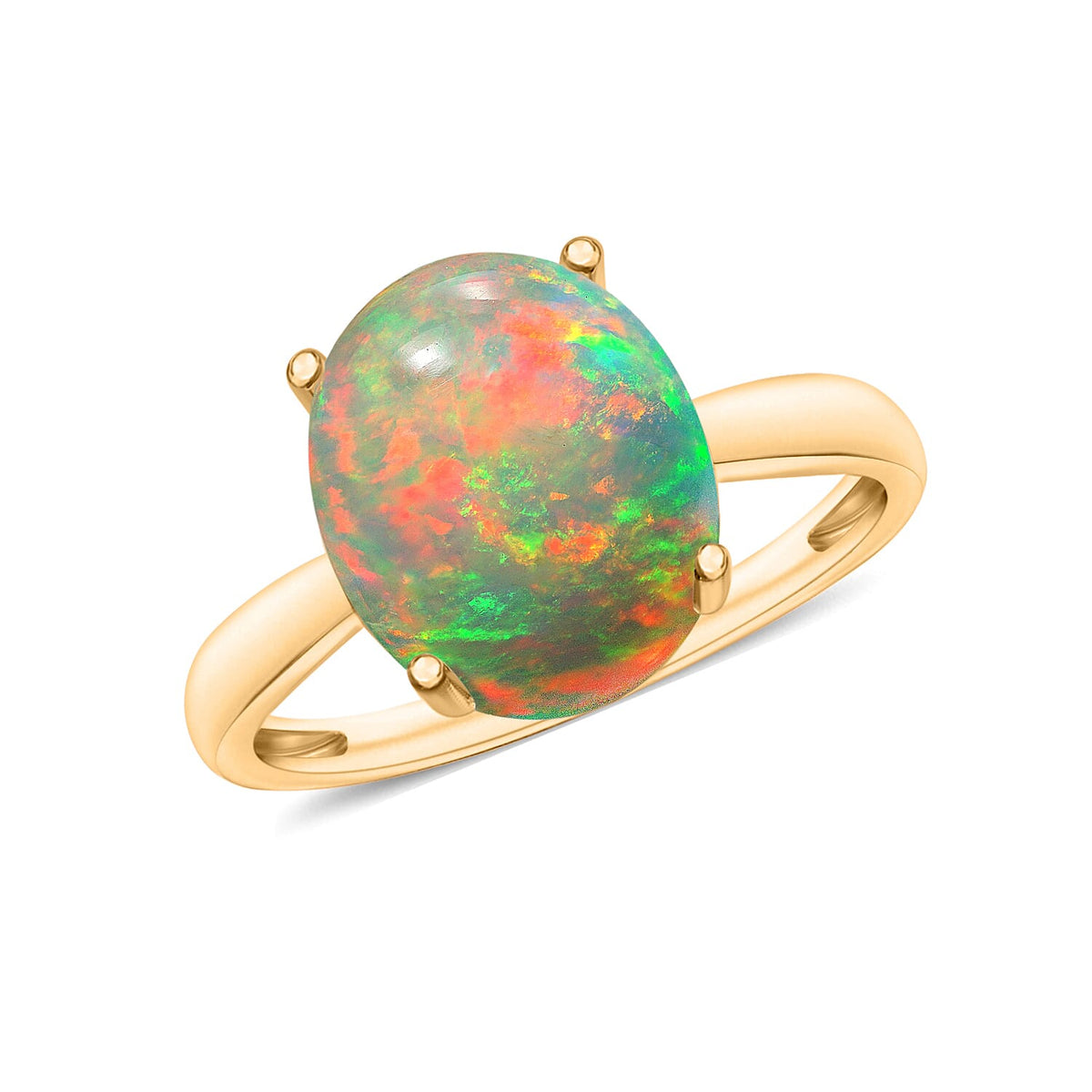18K Yellow Gold AAA Ethiopian Opal Solitaire Ring in Gold Wt. 5.5 grams, 2.40 Ct 7717940 0