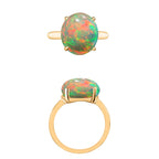 18K Yellow Gold  AAA  Ethiopian Opal Solitaire Ring 2.40 ct,  Gold Wt. 5.5 Gms  2.400  Ct.