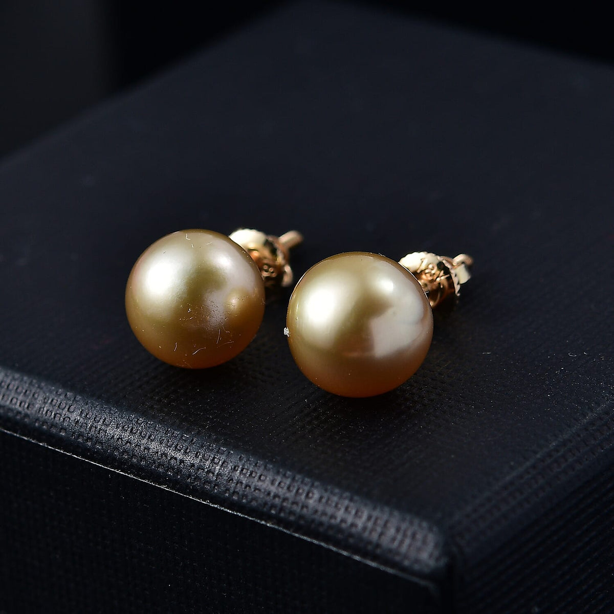 ILIANA- 18K Yellow Gold AAA Golden South Sea Pearl (8mm to 9mm) Earring With Screw Back 8017156 2