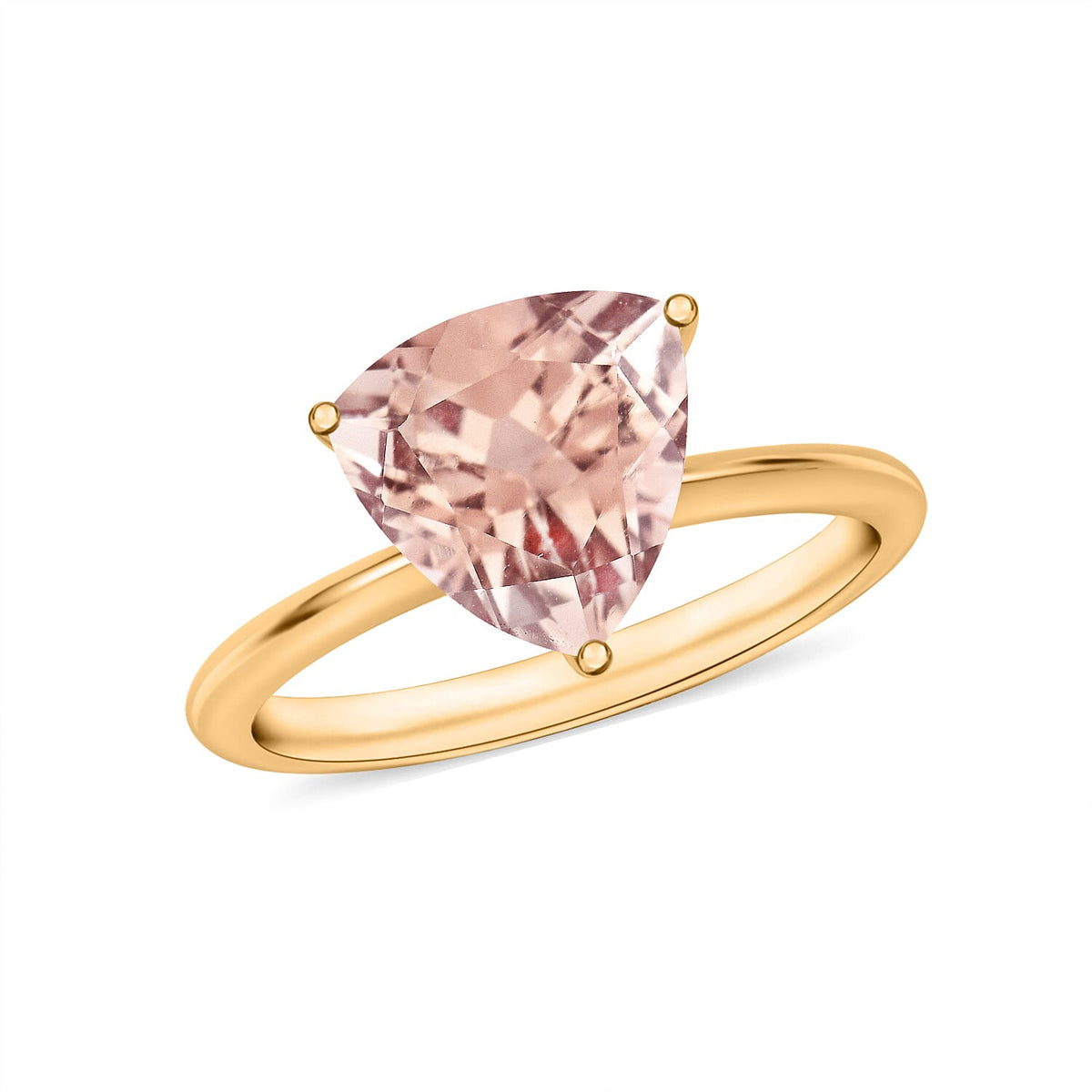 18K Yellow Gold AAA Morganite Ring in Gold Wt. 5.5 grams, 1.30 Ct 7719643 0