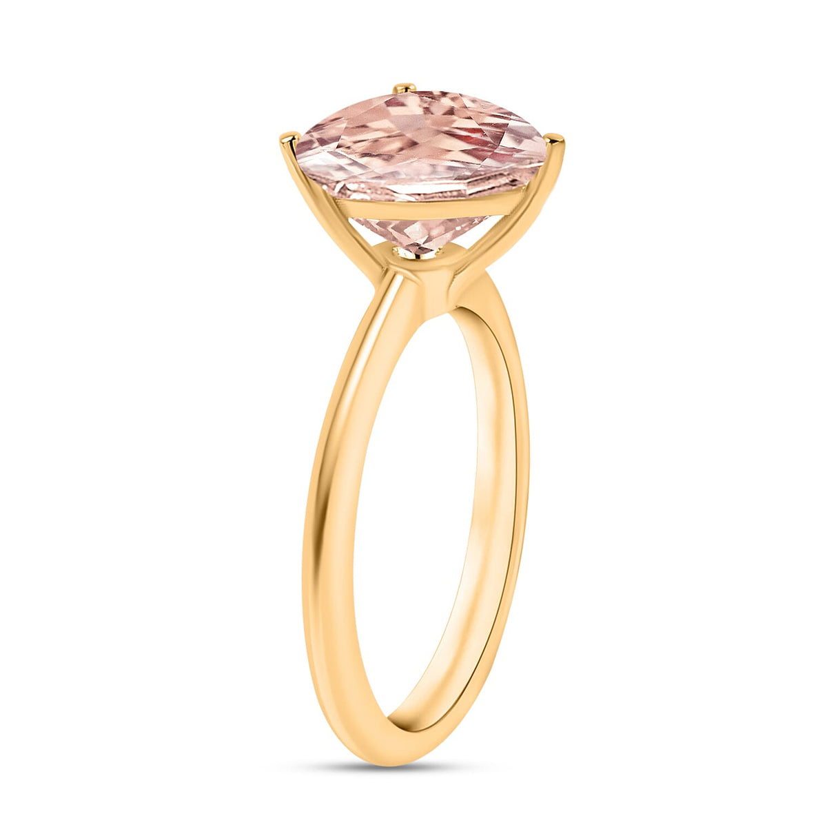 18K Yellow Gold AAA Morganite Ring in Gold Wt. 5.5 grams, 1.30 Ct 7719643 2
