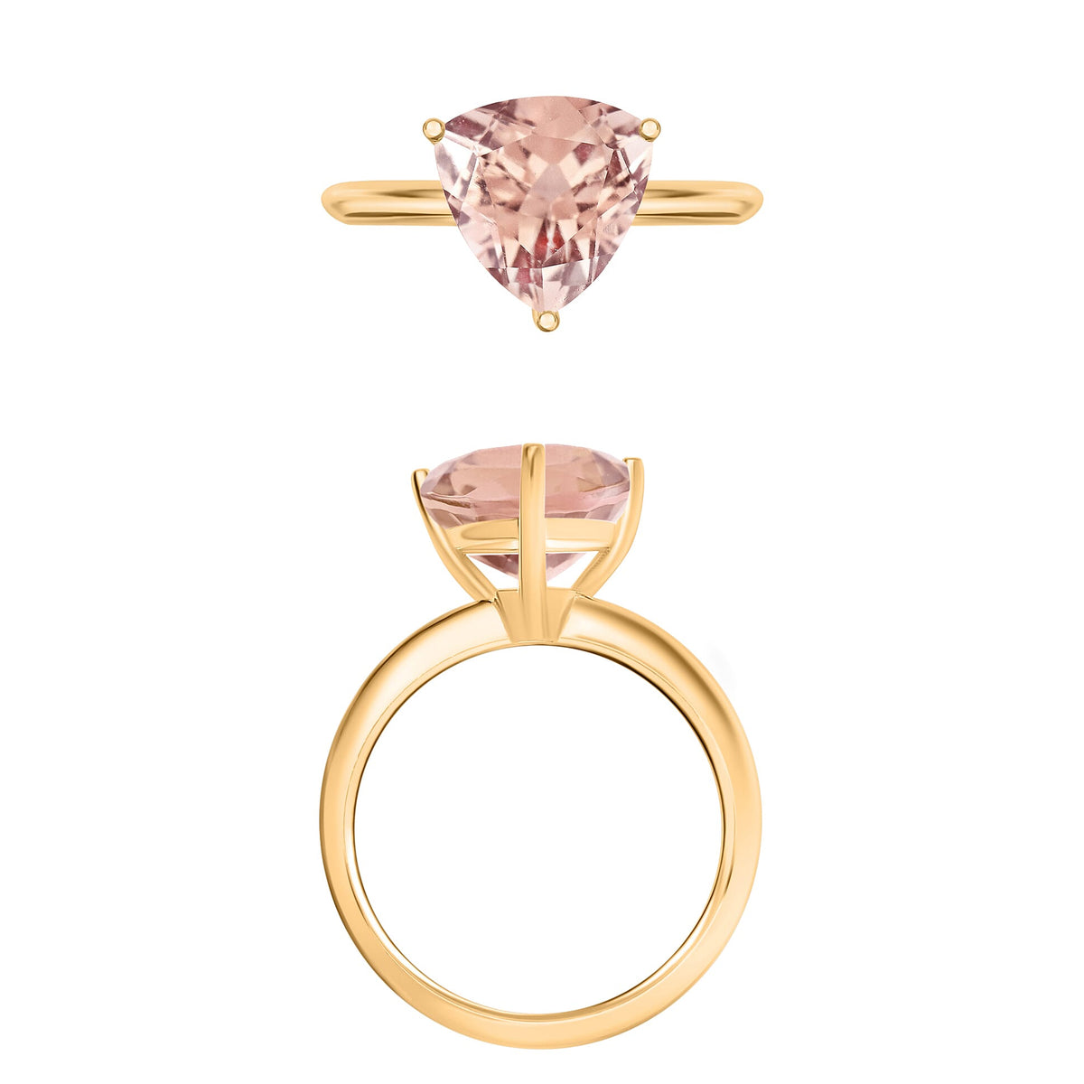 18K Yellow Gold AAA Morganite Ring in Gold Wt. 5.5 grams, 1.30 Ct 7719643 3