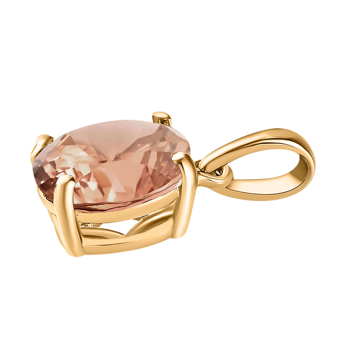18K Yellow Gold AAA Morganite Solitaire Pendant 3.00 ct. 8000085 2
