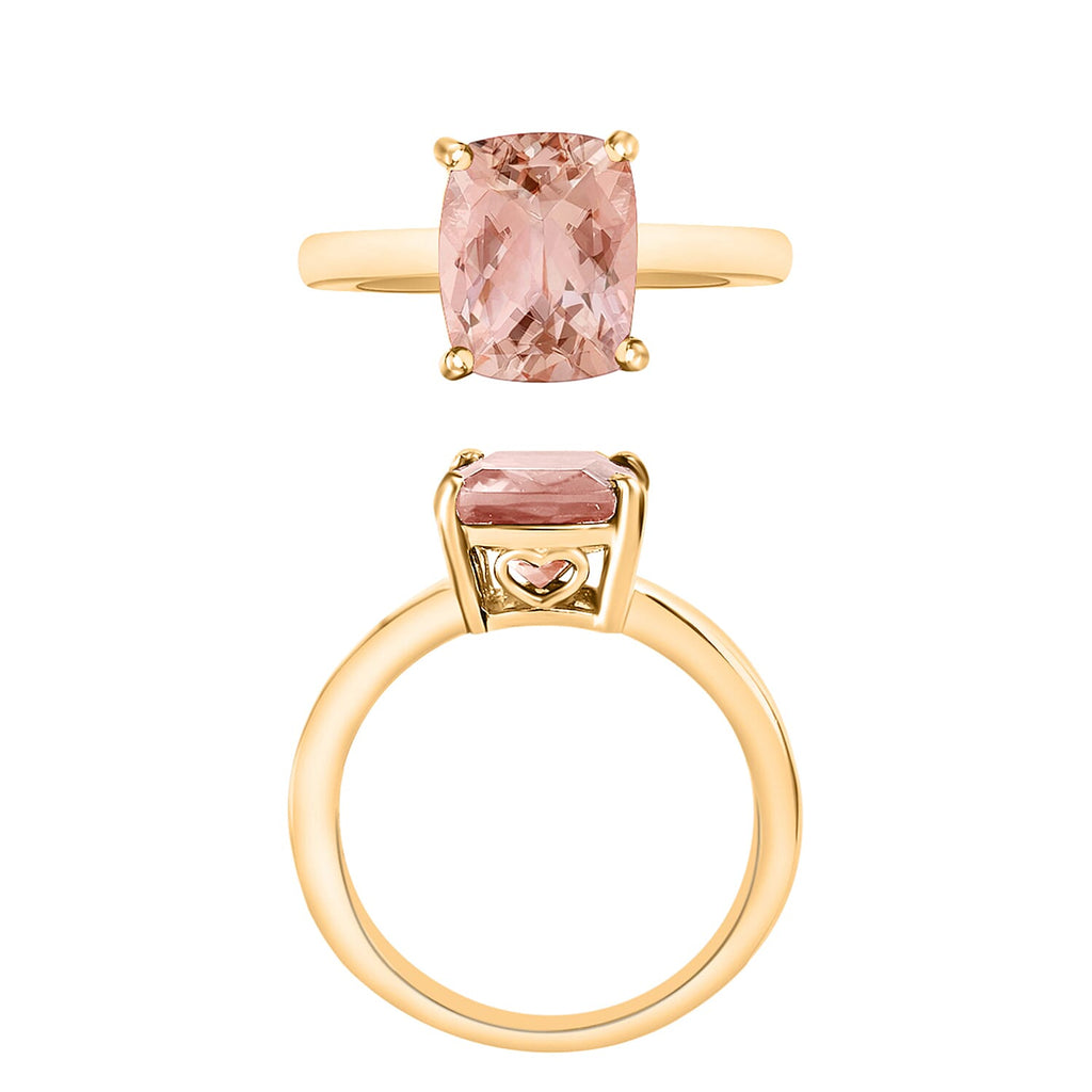 18K Yellow Gold  AAA   Morganite  Solitaire Ring 2.84 ct,  Gold Wt. 5.5 Gms  2.840  Ct.