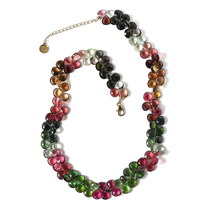 Certified &amp; Appraised 210 Ct AAA Multi-Tourmaline Necklace (Size - 18) with Lobster Clasp in 18K Yellow Gold 7690557 1