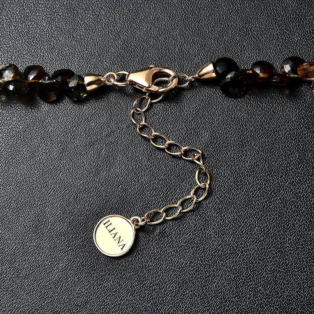 18K Yellow Gold  AAA   Multi-Tourmaline  Necklace (Size - 18) 60.00 ct,  Gold Wt. 2.26 Gms  60.000  Ct.
