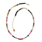 18K Yellow Gold  AAA   Multi-Tourmaline  Necklace (Size - 18) 78.10 ct,  Gold Wt. 2.88 Gms  78.100  Ct.
