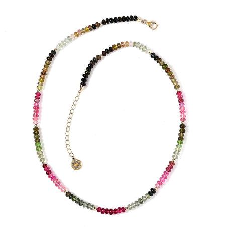 Certified &amp; Appraised 78.1 Ct. AAA Multi-Tourmaline Necklace (Size - 18) with Lobster Clasp in 18K Yellow Gold 7672303 1