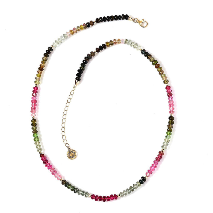 Certified &amp; Appraised 78.1 Ct. AAA Multi-Tourmaline Necklace (Size - 18) with Lobster Clasp in 18K Yellow Gold 7672303 1