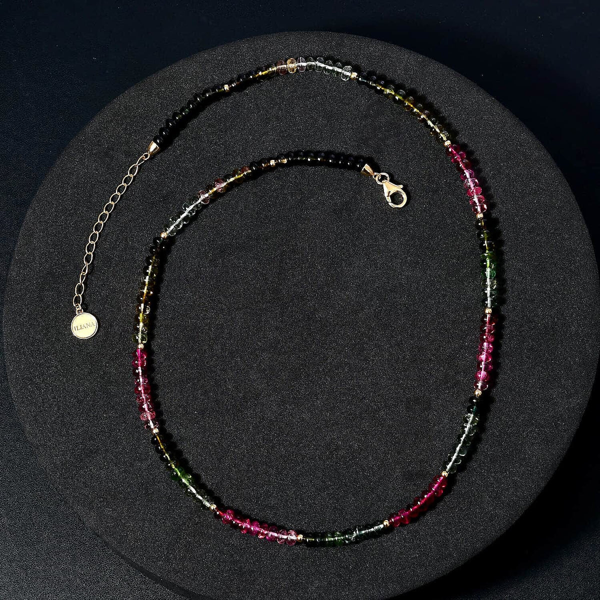 Certified &amp; Appraised 78.1 Ct. AAA Multi-Tourmaline Necklace (Size - 18) with Lobster Clasp in 18K Yellow Gold 7672303 3