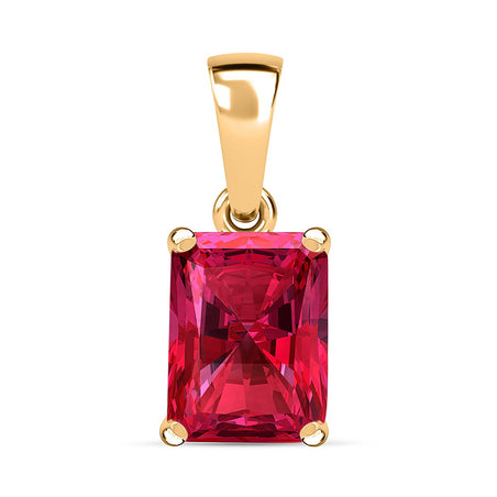 18K Yellow Gold AAA Rubellite Solitaire Pendant, Gold Wt. 2 Gms  1.300  Ct. 8000185 1