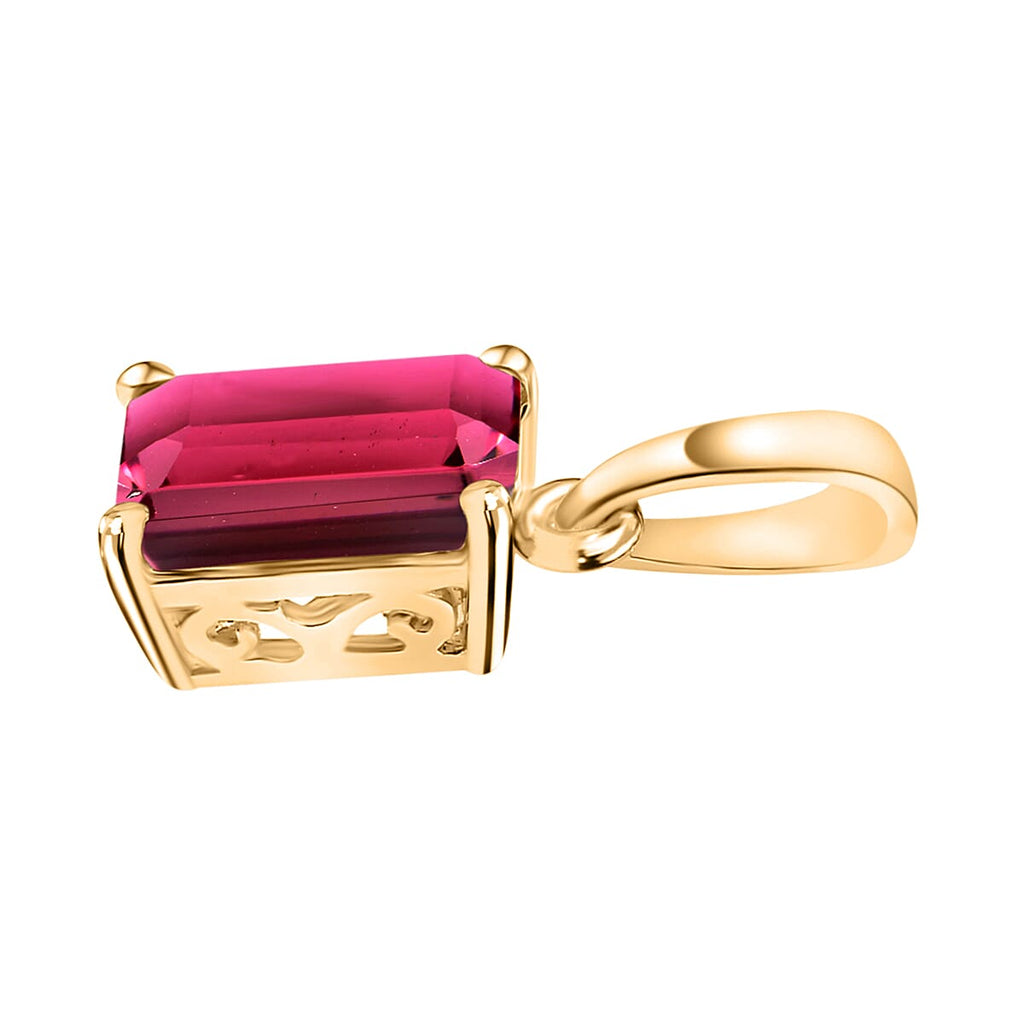 ILIANA 18K Yellow Gold AAA Rubellite Solitaire Pendant 1.85 Ct.