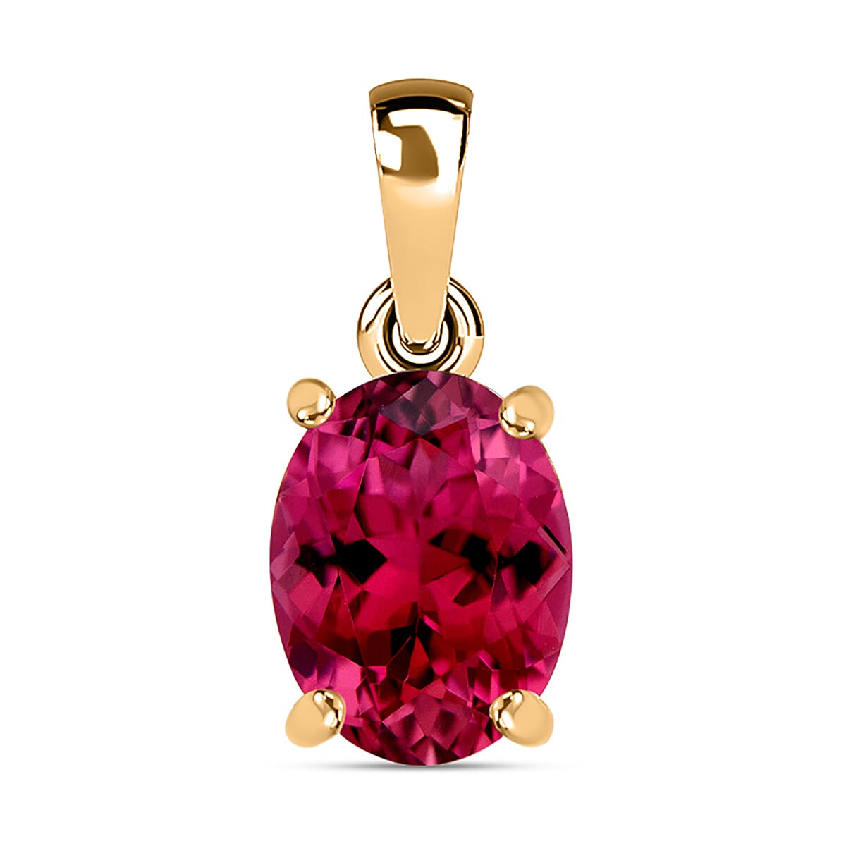 18K Yellow Gold  AAA Rubellite Solitaire Pendant 2.50 ct. 8000158 0