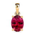 18K Yellow Gold  AAA   Rubellite  Solitaire Pendant 2.50 ct,  Gold Wt. 2 Gms  2.500  Ct.