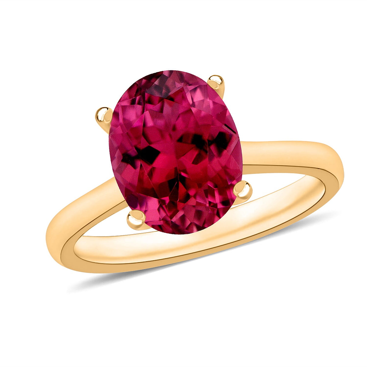 18K Yellow Gold AAA Rubellite Solitaire Ring in Gold Wt. 5.5 grams, 2.530 Ct 8000938 0
