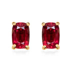 18K Yellow Gold  AAA   Rubellite  Solitaire Stud Push Post Earring 1.26 ct,  Gold Wt. 2.5 Gms  1.260  Ct.