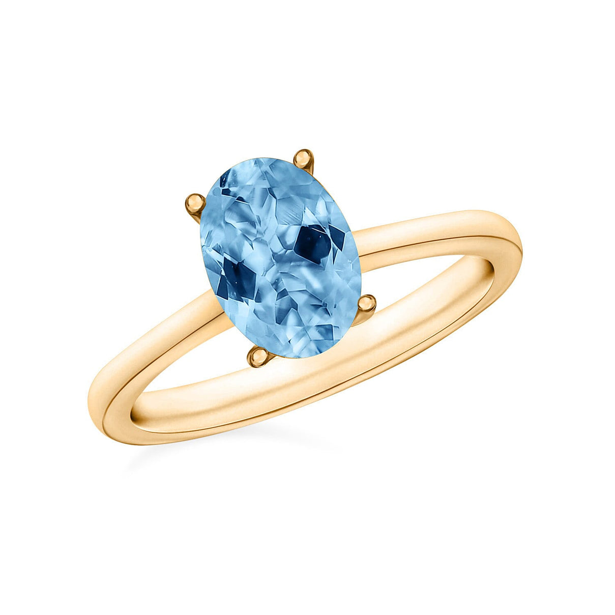 18K Yellow Gold AAA Santamaria Aquamarine Ring in Gold Wt. 5.5 grams, 1.30 Ct 7717426 0