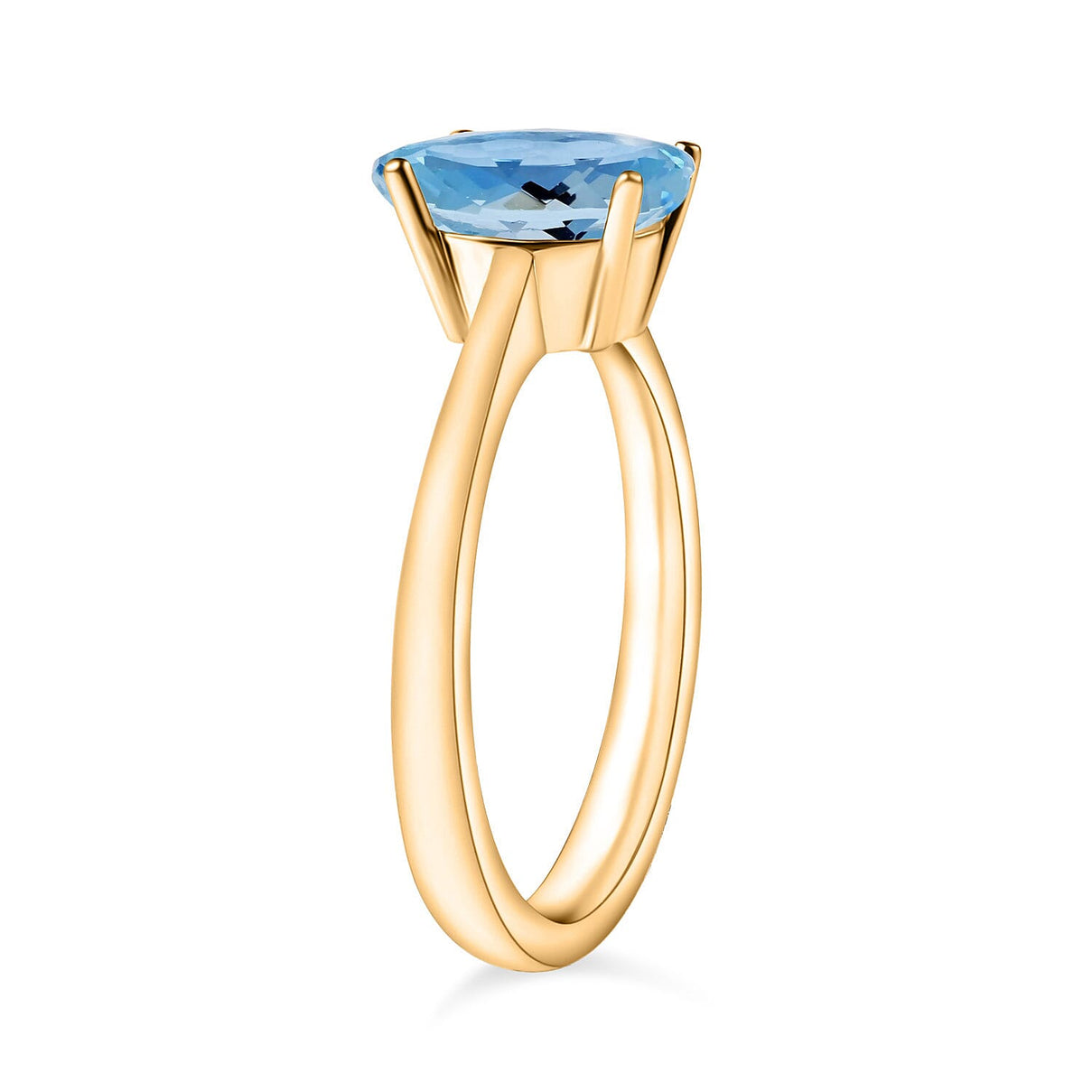 18K Yellow Gold AAA Santamaria Aquamarine Ring in Gold Wt. 5.5 grams, 1.30 Ct 7717426 2