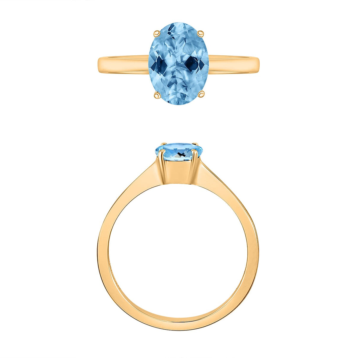 18K Yellow Gold AAA Santamaria Aquamarine Ring in Gold Wt. 5.5 grams, 1.30 Ct 7717426 3