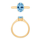 18K Yellow Gold  AAA  Santamaria Aquamarine Ring 1.30 ct,  Gold Wt. 5.5 Gms  1.300  Ct.