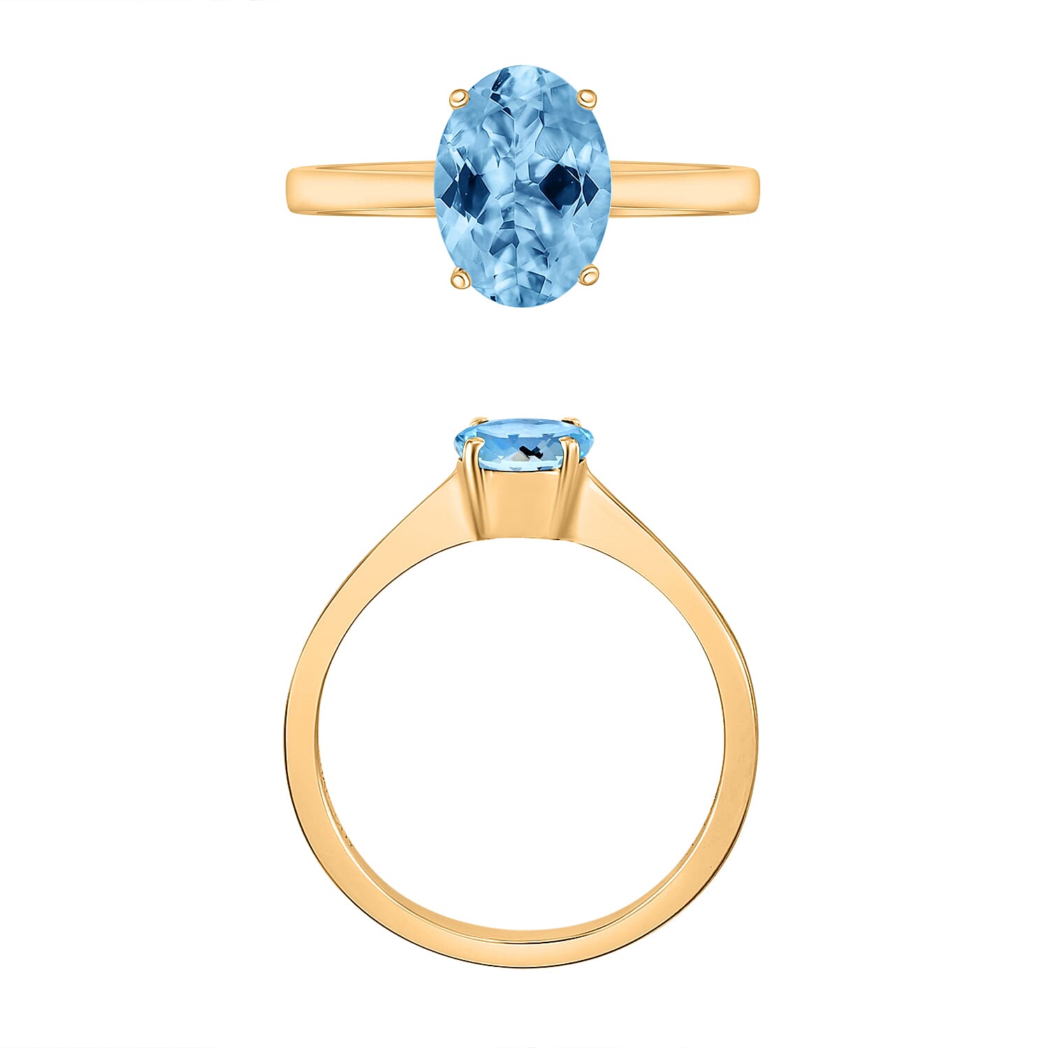 18K Yellow Gold AAA Santamaria Aquamarine Ring in Gold Wt. 5.5 grams, 1.30 Ct 7717426 3