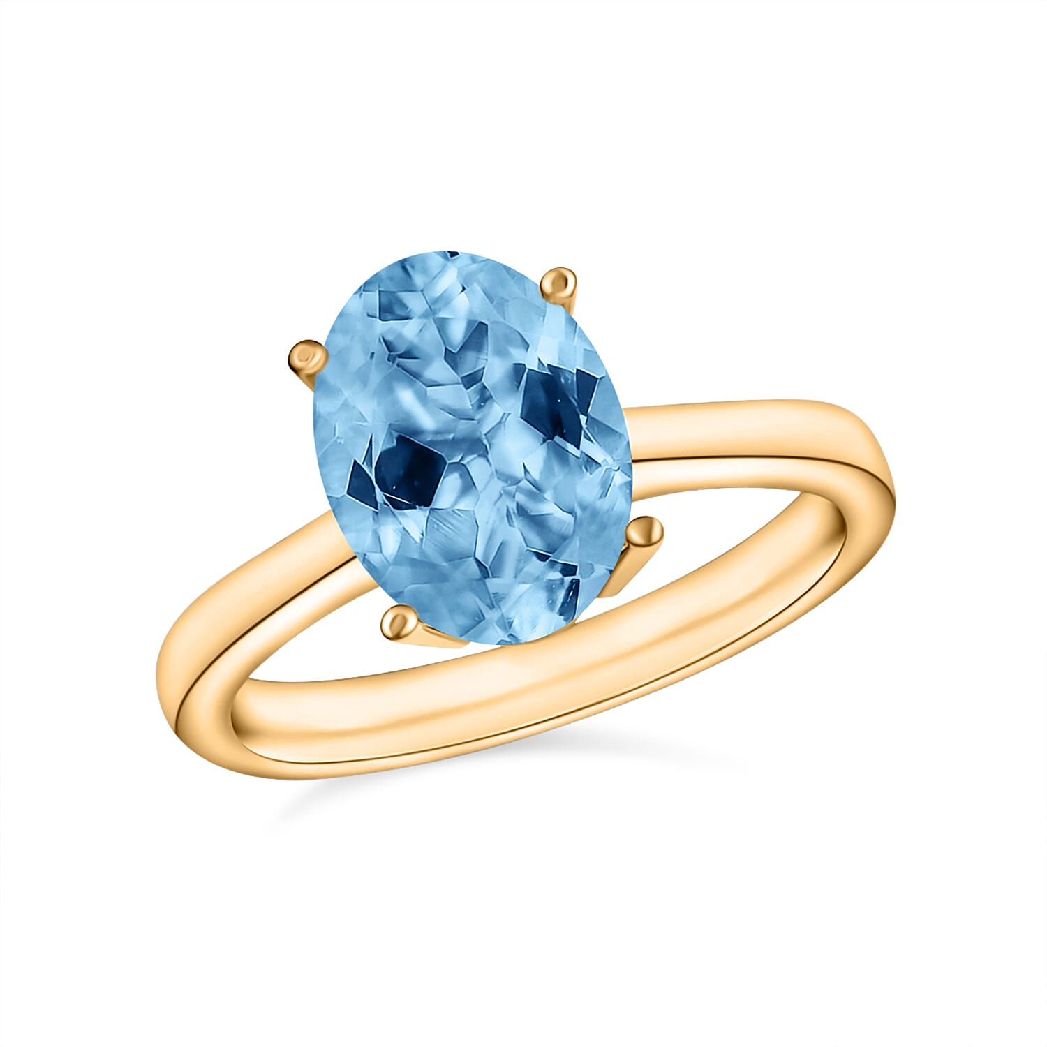 18K Yellow Gold AAA Santamaria Aquamarine Solitaire Ring in Gold Wt. 5.5 grams, 1.80 Ct 7717171 0