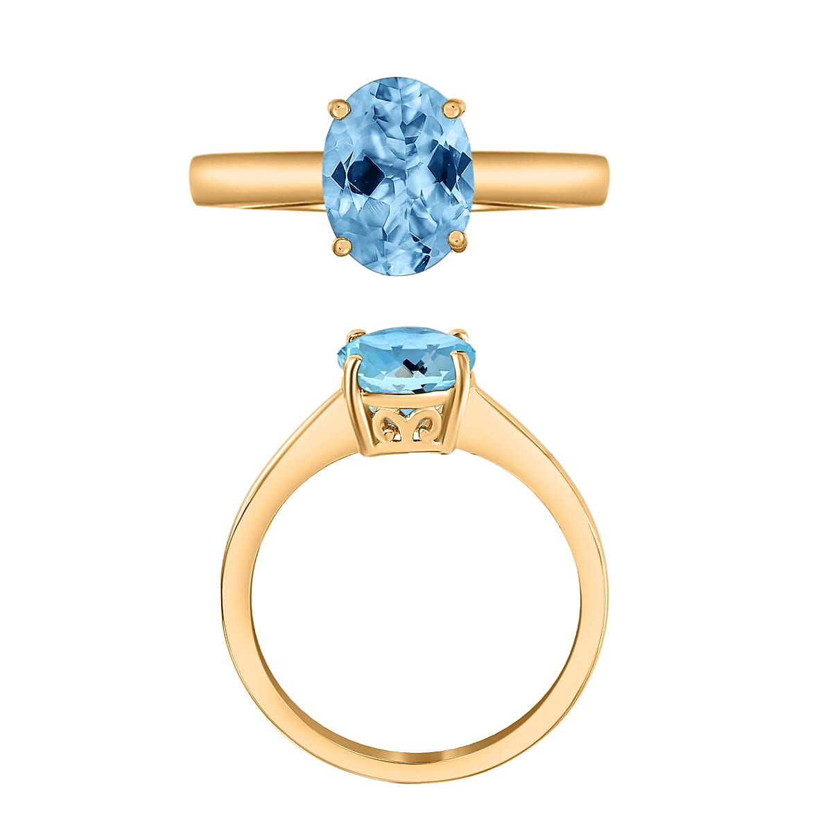 18K Yellow Gold AAA Santamaria Aquamarine Solitaire Ring in Gold Wt. 5.5 grams, 1.80 Ct 7717171 3