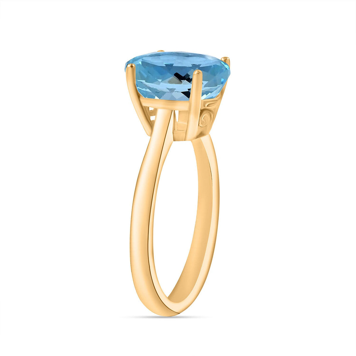 18K Yellow Gold  AAA  Santamaria Aquamarine Solitaire Ring 5.05 ct,  Gold Wt. 5.5 Gms  5.050  Ct. 7716746 2