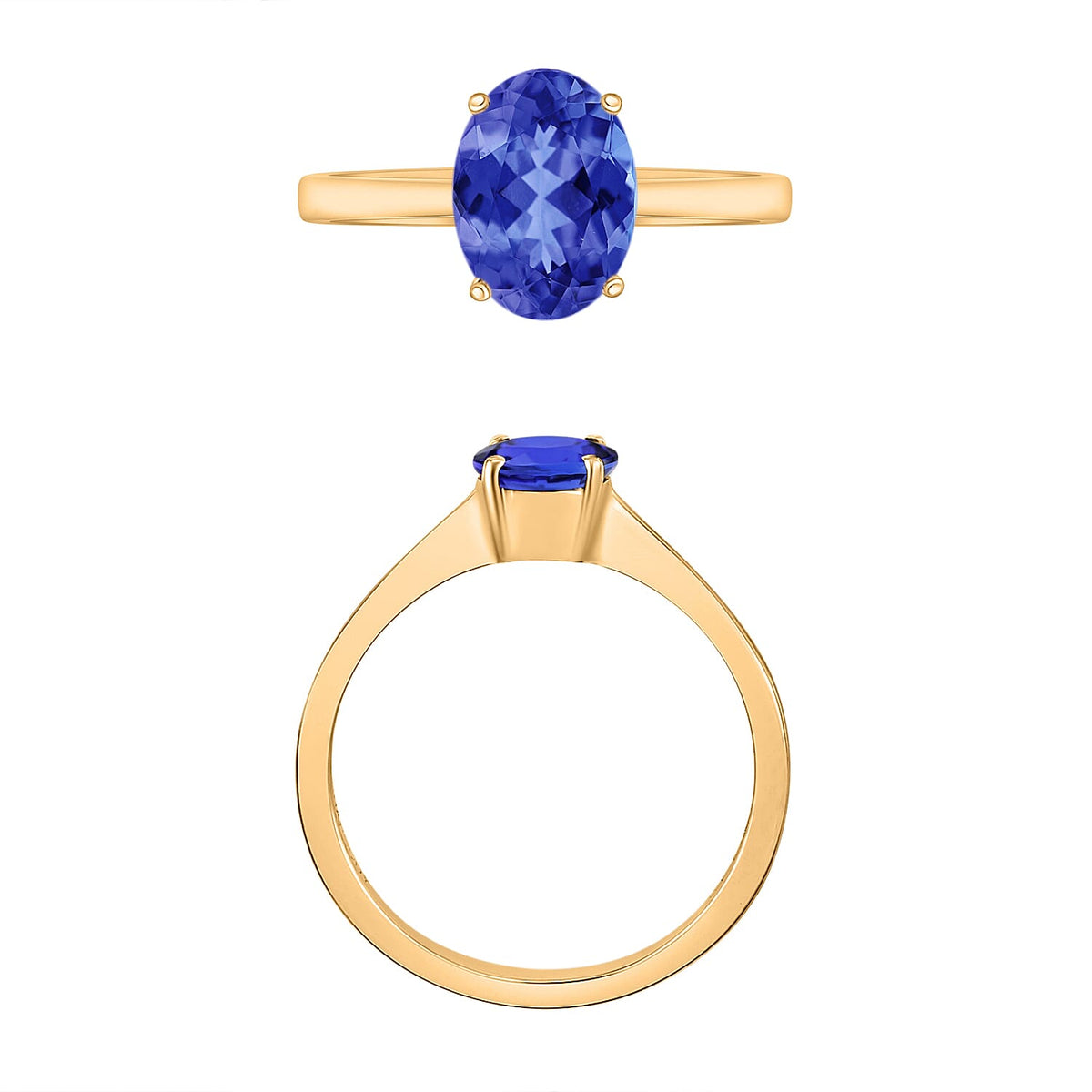 1.3 Ct. AAA Tanzanite Solitaire Ring in 18K Yellow Gold 7716477 3