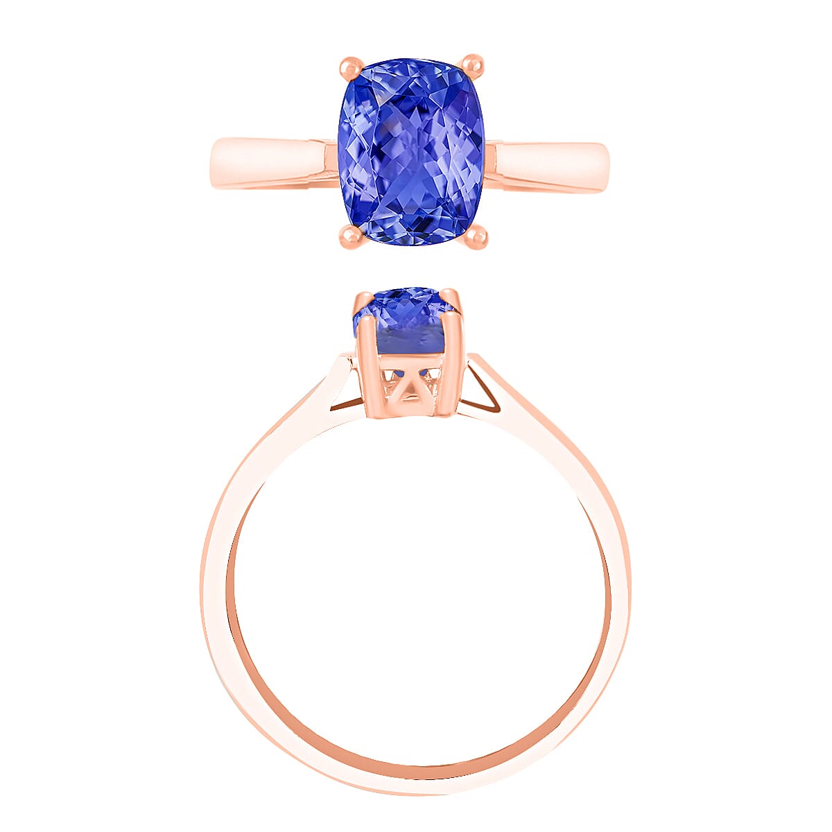 18K Yellow Gold  AAA   Tanzanite  Ring 1.40 ct,  Gold Wt. 5.5 Gms  1.400  Ct. 7719937 3